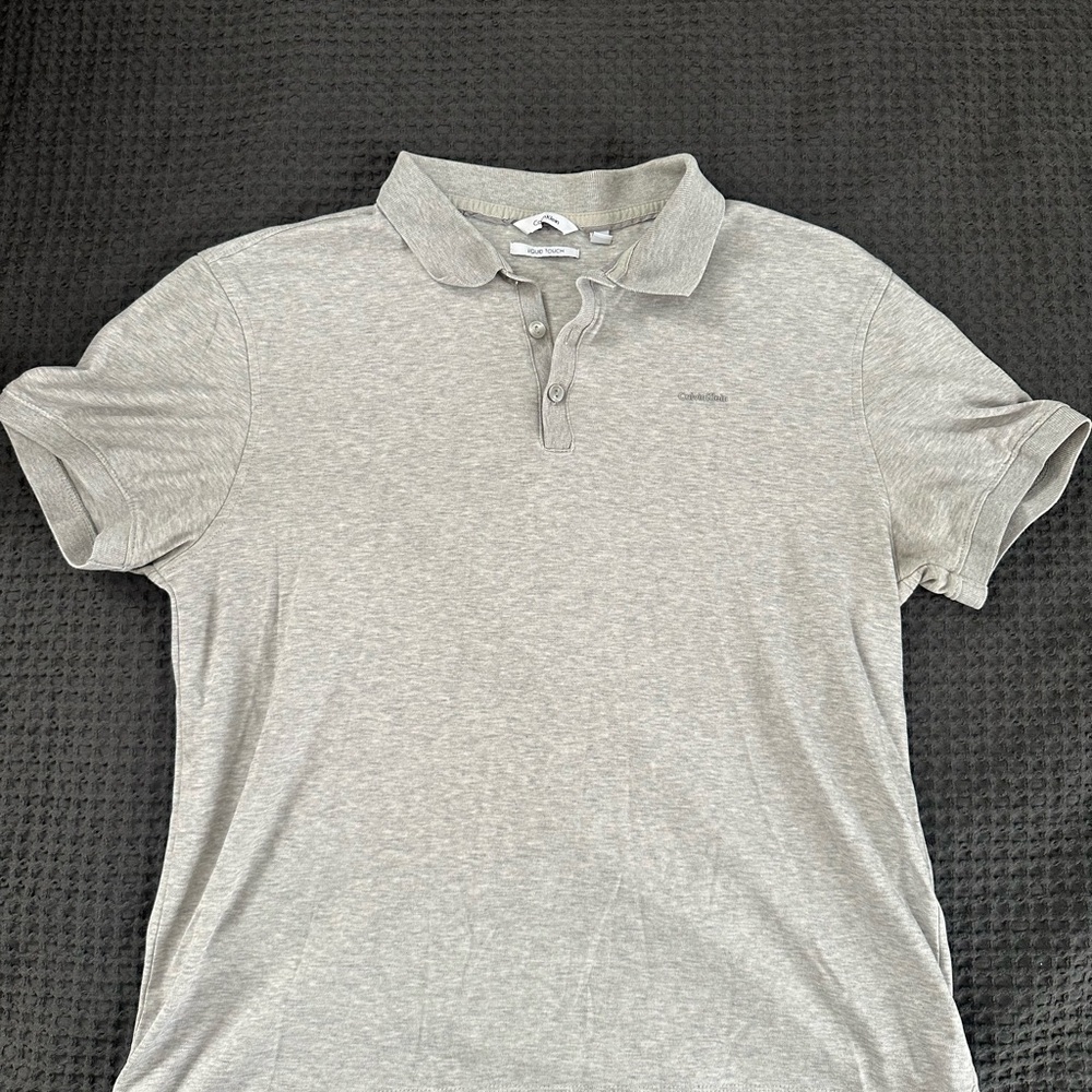 Calvin Klein Men's Light Gray Polo Shirt